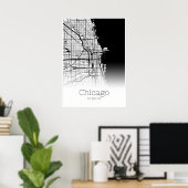Chicago Map - Illinois IL - City Map Poster (Thuiskantoor)