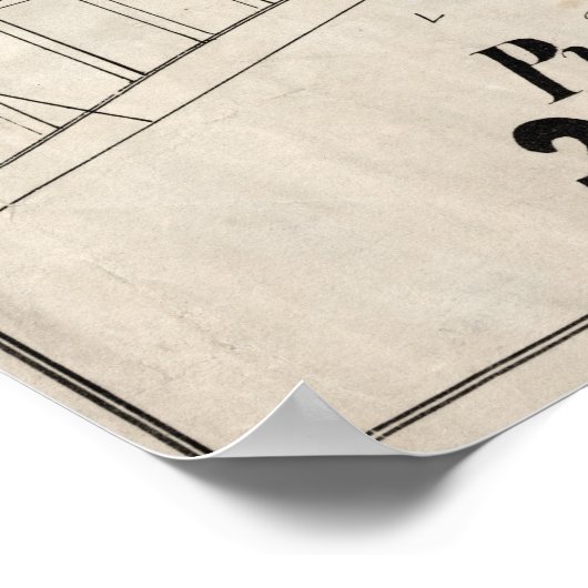 Chicago Map vanaf 1871 na brandherstel Poster (Hoek)