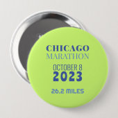 Chicago Marathon 2023 Green Custom Text Button (Voorkant /achterkant)