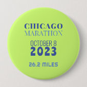 Chicago Marathon 2023 Green Custom Text Button (Voorkant)