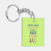 Chicago Marathon 2023 Groene aangepaste tekst Sleutelhanger (Voorkant Links)