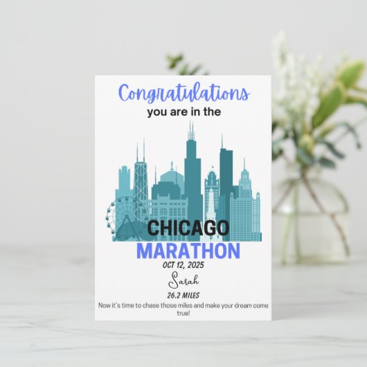 Chicago Marathon 2025 Acceptatie Hardloopcadeau    (Staand voorkant)