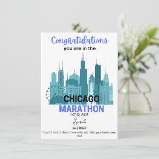 Chicago Marathon 2025 Acceptatie Hardloopcadeau   
