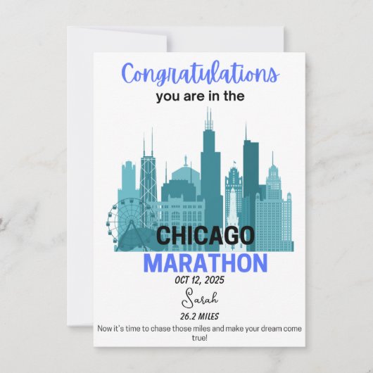 Chicago Marathon 2025 Acceptatie Runner Gift (Voorkant)