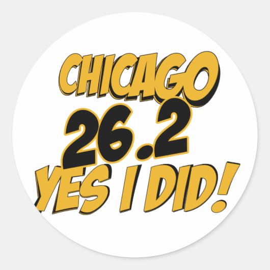 Chicago Marathon Ronde Sticker (Voorkant)
