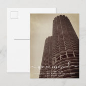 Chicago Marina Towers Moving Announcement Briefkaa Aankondigingskaart (Voorkant / Achterkant)