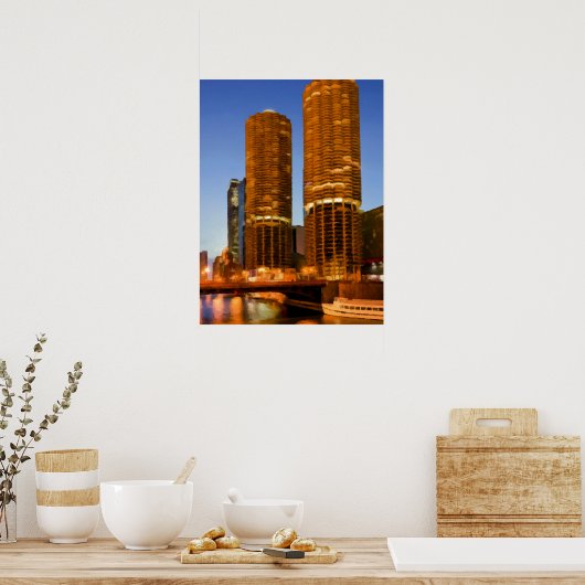 Chicago Marina Towers Poster (Keuken)