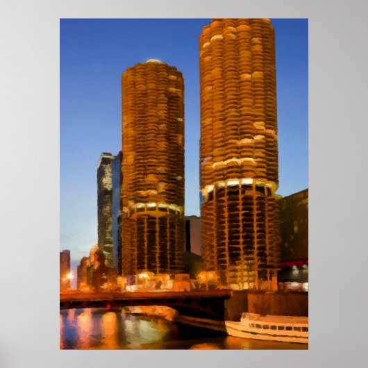 Chicago Marina Towers Poster (Voorkant)