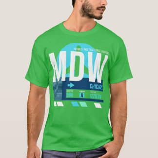 Chicago MDW Airport Code Bagage Label Midway T-shirt