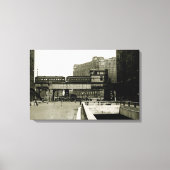 CHICAGO MERCHANDISE MART TROLLEY TRAIN WATERVERF CANVAS AFDRUK (Voorkant)