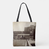 CHICAGO MERCHANDISE MART TROLLEY TRAIN WATERVERF TOTE BAG (Achterkant)