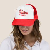 Chicago met een hart trucker pet (In situ)