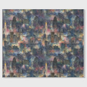 Chicago met kerst & nieuwjaar Waterverven Cadeaupapier (Vlak)