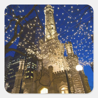 Chicago met Kerstmis Vierkante Sticker