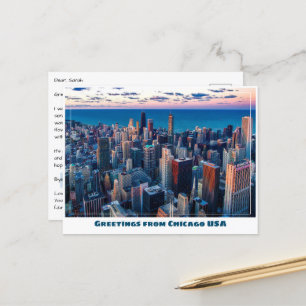 Chicago met Lake Michigan Briefkaart