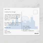 Chicago met Lake Michigan Briefkaart (Achterkant)