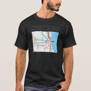 Chicago Metro Transit Map Chi Town Windy City Sout T-shirt