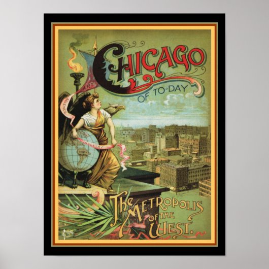 Chicago "Metropolis of the West" 12 x 16 Poster (Voorkant)