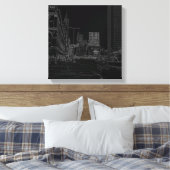 Chicago Michigan Avenue 1960's Ggloed Edges Black Canvas Afdruk (Insitu (Slaapkamer))