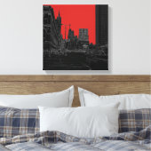 Chicago Michigan Avenue 1960's Ggloed Edges Black Canvas Afdruk (Insitu (Slaapkamer))