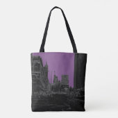 Chicago Michigan Avenue 1960's Ggloed Edges Black Tote Bag (Achterkant)