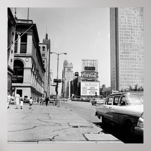 Chicago Michigan Avenue 1963 foto Poster (Voorkant)