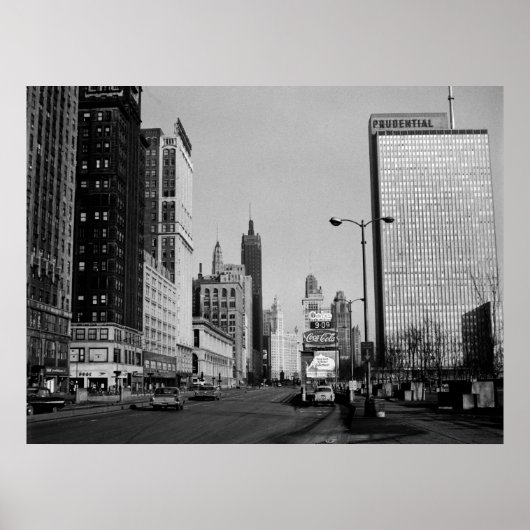 Chicago Michigan Avenue 1964  foto Poster (Voorkant)
