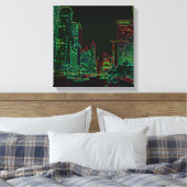 Chicago Michigan Avenue 1967 Neon Glow night afbee Canvas Afdruk (Insitu (Slaapkamer))