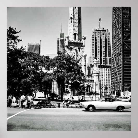 Chicago Michigan Avenue 1971  foto Poster (Voorkant)
