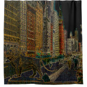 Chicago Michigan Avenue Art Institute Lions Neon Douchegordijn (Voorkant)