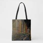 Chicago Michigan Avenue Art Institute Lions Neon Tote Bag (Voorkant)