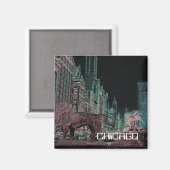 CHICAGO MICHIGAN AVENUE @ ART MUSEUM 1967 NEON MAGNEET (Voorkant / Achterkant)