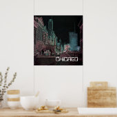 CHICAGO MICHIGAN AVENUE @ ART MUSEUM 1967 NEON POSTER (Keuken)