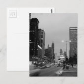 Chicago Michigan Avenue bij 6 maart 1967 Briefkaart (Voorkant / Achterkant)