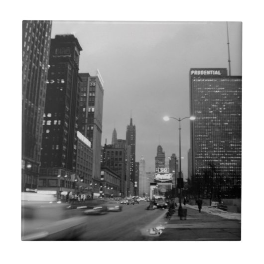 Chicago Michigan Avenue bij 6 maart 1967 Tegeltje (Voorkant)