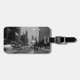 Chicago Michigan Avenue @ Nacht 6 maart 1967 Bagagelabel