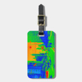 Chicago Michigan Avenue @ Night 1967 Neon Colorful Bagagelabel (Voorkant verticaal)