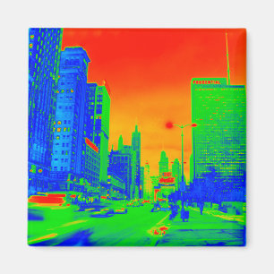 Chicago Michigan Avenue @ Night March 6, 1967 Neon Magneet