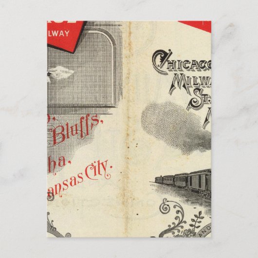 Chicago Millwaukee en St Paul Railway Briefkaart (Voorkant)