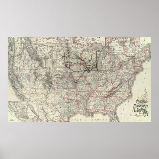 Chicago Milwaukee en St Paul Ry en verbindingen Poster (Voorkant)