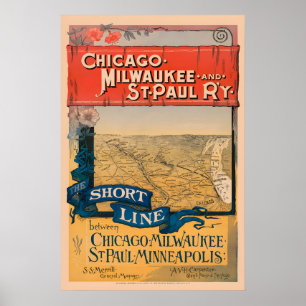 Chicago, Milwaukee & St Paul-spoorwegreisposter Poster
