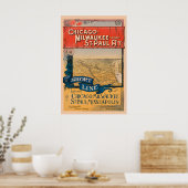 Chicago, Milwaukee & St Paul-spoorwegreisposter Poster (Keuken)