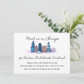 Chicago Minimalist Bachelorette uitnodiging (Staand voorkant)