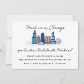 Chicago Minimalist Bachelorette uitnodiging (Voorkant)