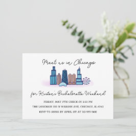 Chicago Minimalist Bachelorette uitnodiging