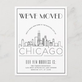 Chicago Modern Deco | Nieuw Adres Aankondigingskaart