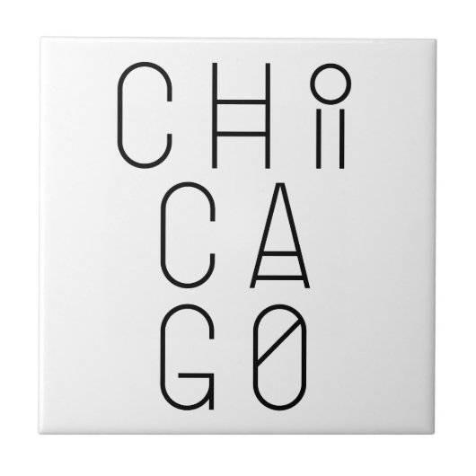 Chicago Modern Geometric Typografie Tegeltje (Voorkant)