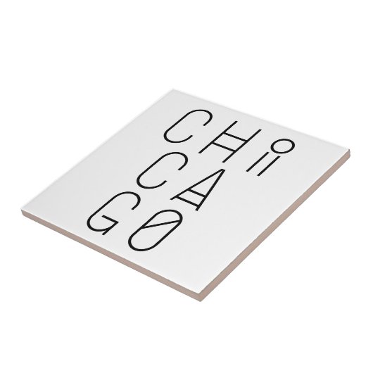 Chicago Modern Geometric Typografie Tegeltje (Zijkant)