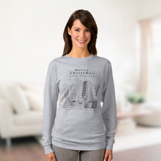 Chicago Modern Kerstmis T-Shirt
