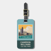 Chicago | Moderne skyline Bagagelabel (Voorkant verticaal)